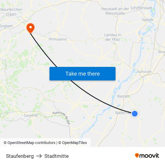 Staufenberg to Stadtmitte map