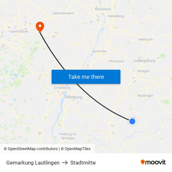 Gemarkung Lautlingen to Stadtmitte map