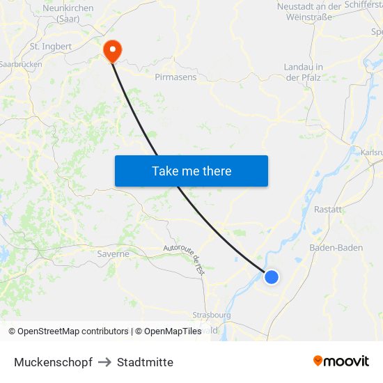 Muckenschopf to Stadtmitte map