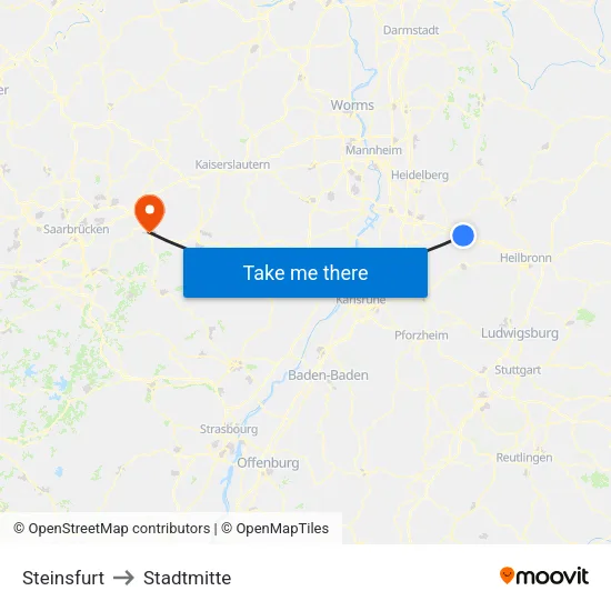 Steinsfurt to Stadtmitte map