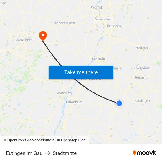 Eutingen Im Gäu to Stadtmitte map