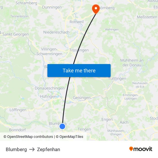 Blumberg to Zepfenhan map