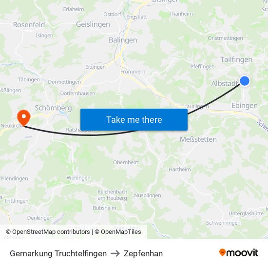 Gemarkung Truchtelfingen to Zepfenhan map