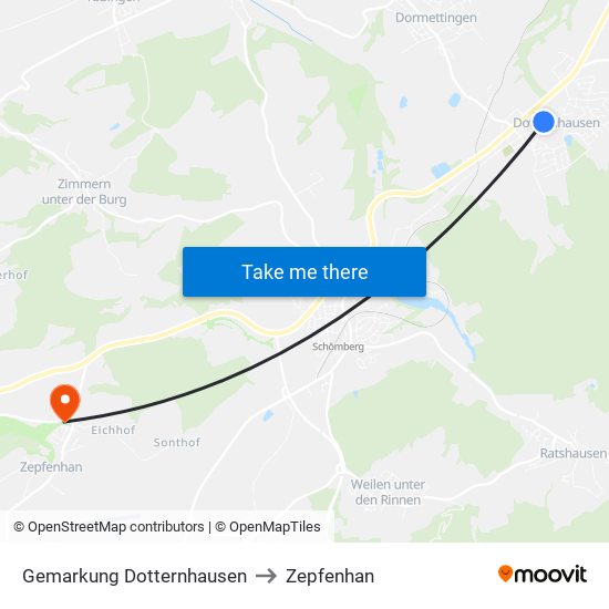 Gemarkung Dotternhausen to Zepfenhan map