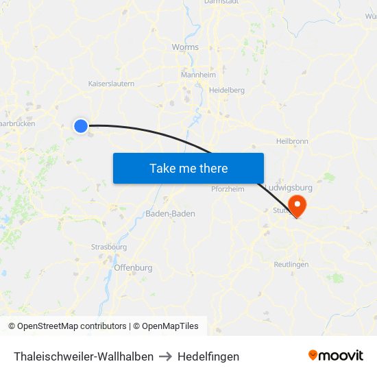 Thaleischweiler-Wallhalben to Hedelfingen map