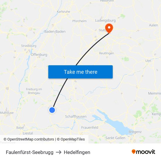 Faulenfürst-Seebrugg to Hedelfingen map