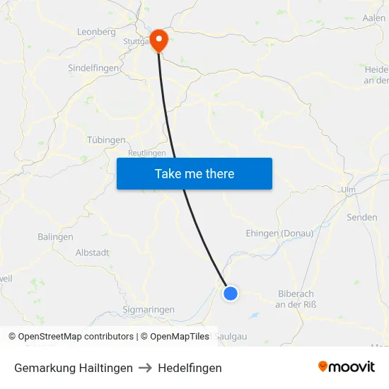 Gemarkung Hailtingen to Hedelfingen map