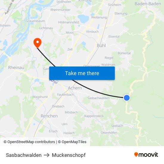 Sasbachwalden to Muckenschopf map