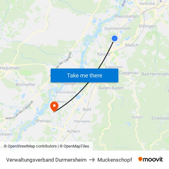 Verwaltungsverband Durmersheim to Muckenschopf map