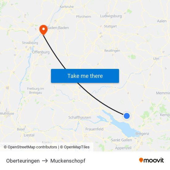 Oberteuringen to Muckenschopf map