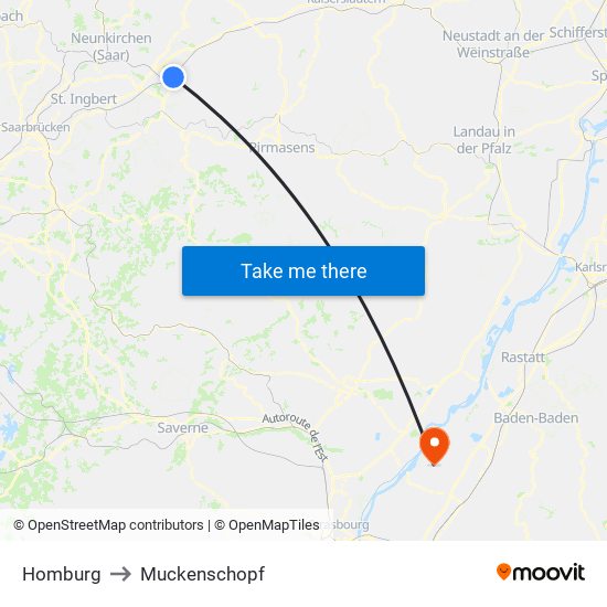 Homburg to Muckenschopf map
