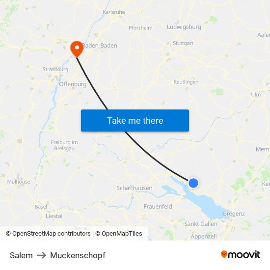 Salem to Muckenschopf map