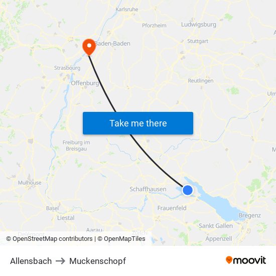 Allensbach to Muckenschopf map