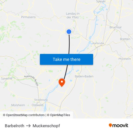 Barbelroth to Muckenschopf map