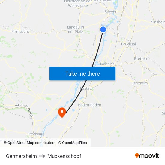 Germersheim to Muckenschopf map