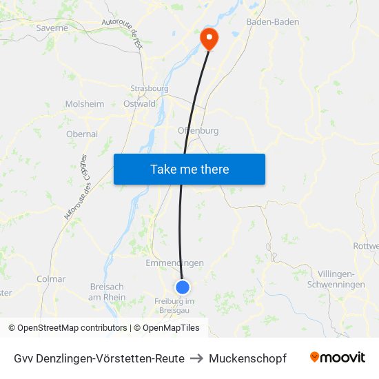 Gvv Denzlingen-Vörstetten-Reute to Muckenschopf map