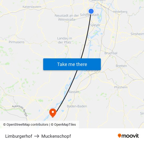 Limburgerhof to Muckenschopf map