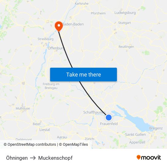 Öhningen to Muckenschopf map