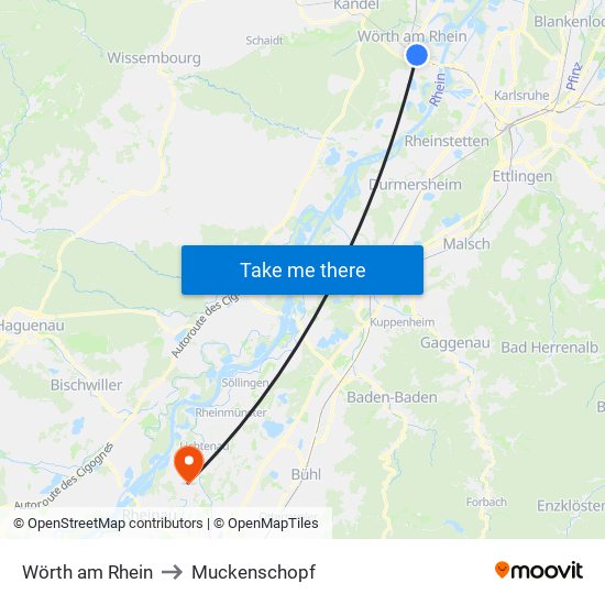 Wörth am Rhein to Muckenschopf map