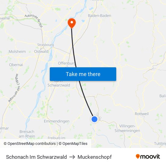 Schonach Im Schwarzwald to Muckenschopf map