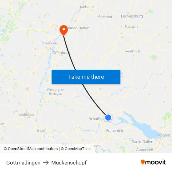 Gottmadingen to Muckenschopf map