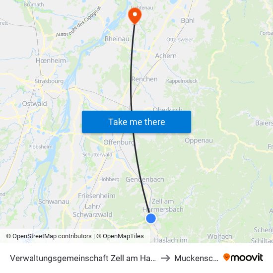 Verwaltungsgemeinschaft Zell am Harmersbach to Muckenschopf map