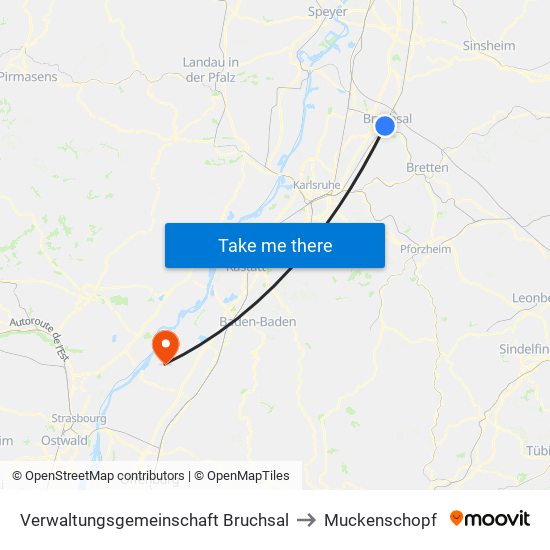 Verwaltungsgemeinschaft Bruchsal to Muckenschopf map