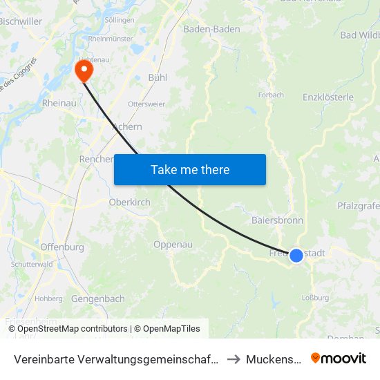 Vereinbarte Verwaltungsgemeinschaft Freudenstadt to Muckenschopf map