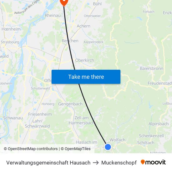 Verwaltungsgemeinschaft Hausach to Muckenschopf map