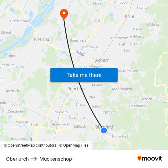 Oberkirch to Muckenschopf map