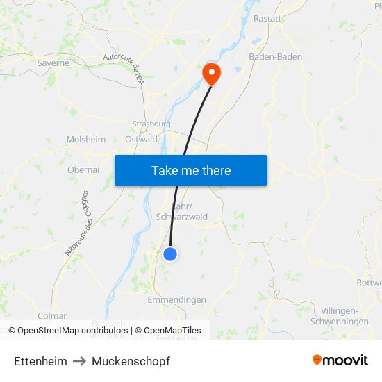 Ettenheim to Muckenschopf map