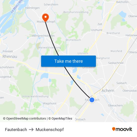Fautenbach to Muckenschopf map