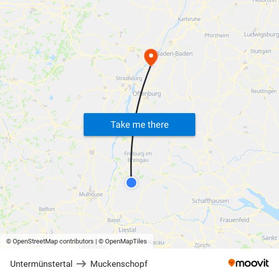 Untermünstertal to Muckenschopf map