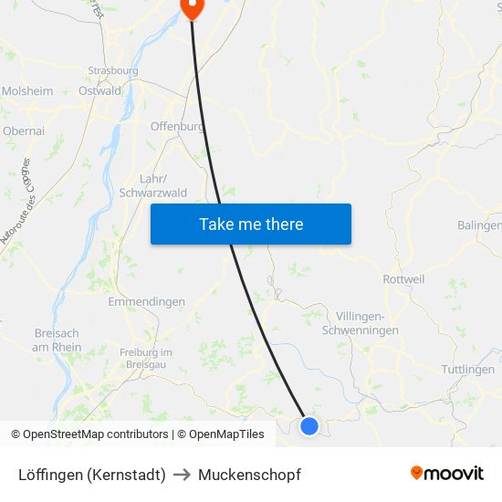 Löffingen (Kernstadt) to Muckenschopf map