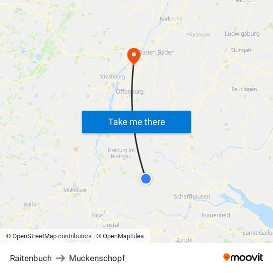 Raitenbuch to Muckenschopf map