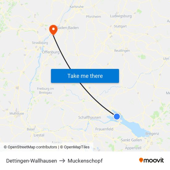 Dettingen-Wallhausen to Muckenschopf map