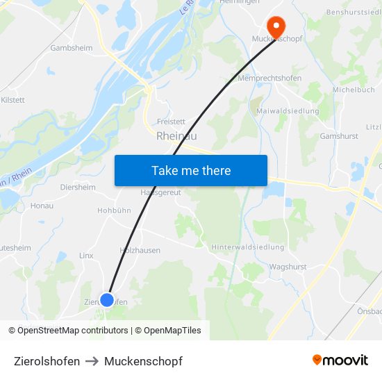 Zierolshofen to Muckenschopf map