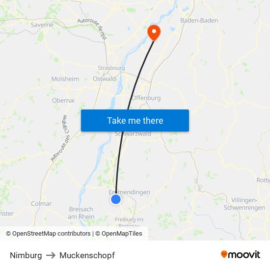 Nimburg to Muckenschopf map