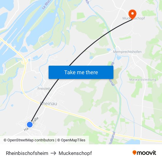 Rheinbischofsheim to Muckenschopf map