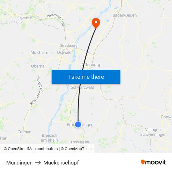 Mundingen to Muckenschopf map