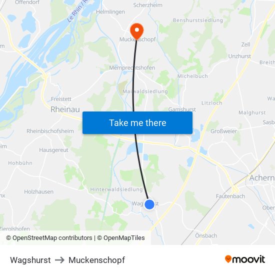 Wagshurst to Muckenschopf map