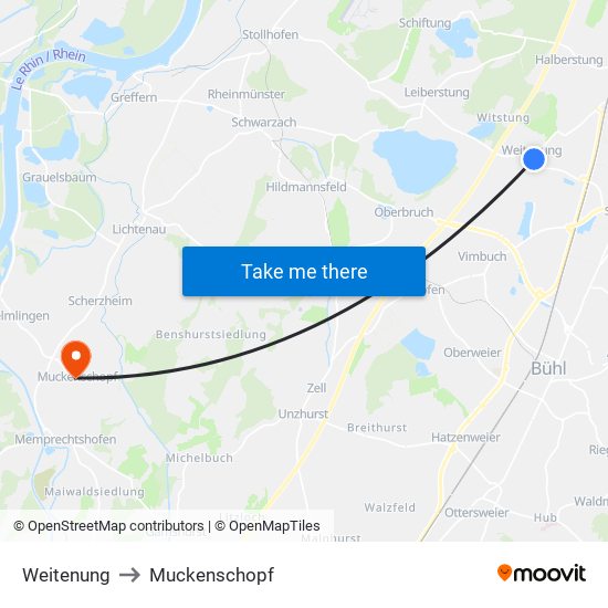 Weitenung to Muckenschopf map