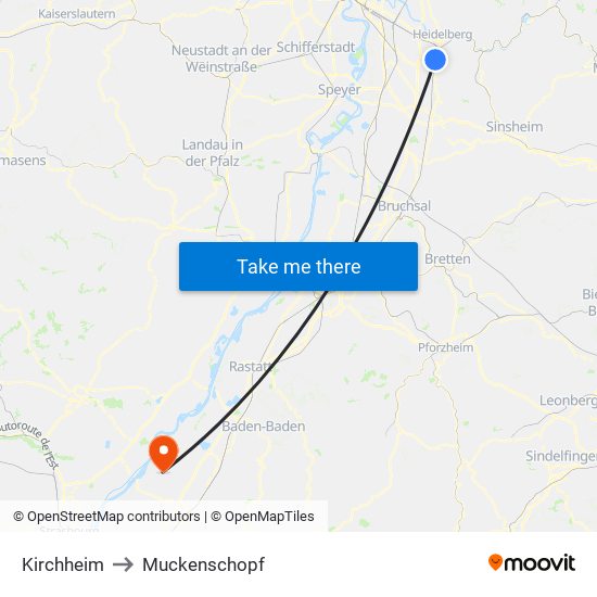 Kirchheim to Muckenschopf map