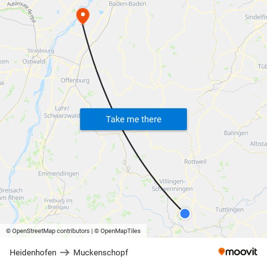 Heidenhofen to Muckenschopf map