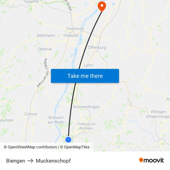 Biengen to Muckenschopf map