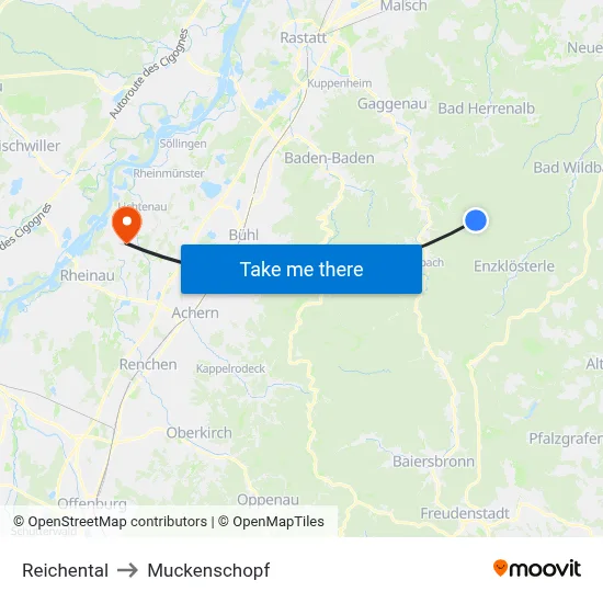 Reichental to Muckenschopf map