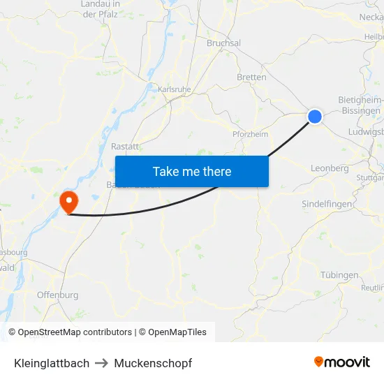 Kleinglattbach to Muckenschopf map