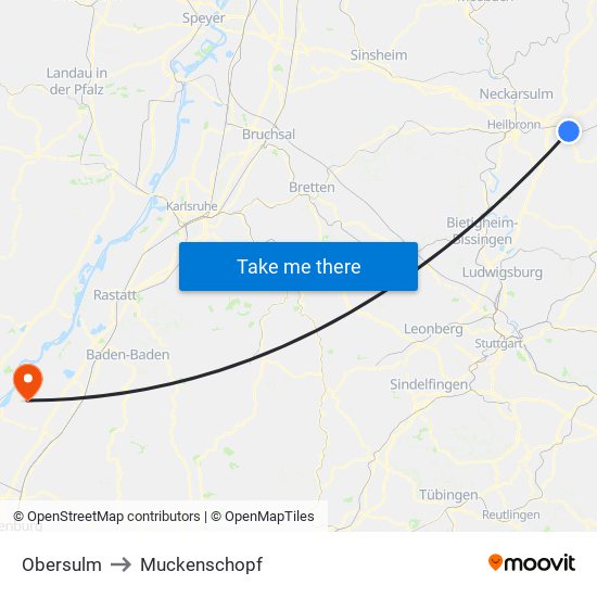 Obersulm to Muckenschopf map