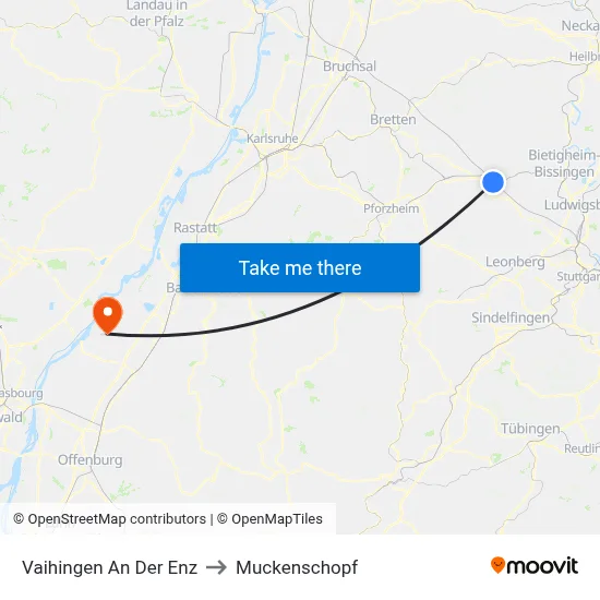 Vaihingen An Der Enz to Muckenschopf map