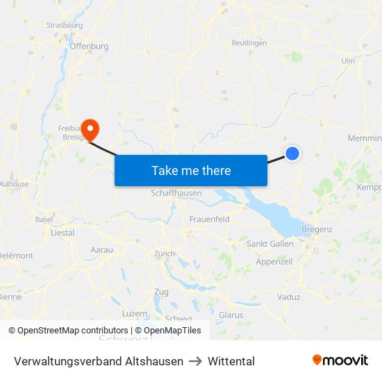 Verwaltungsverband Altshausen to Wittental map